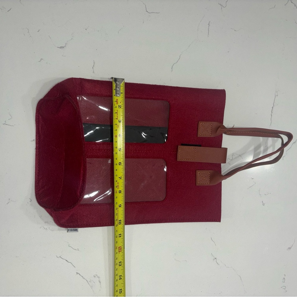 2 Bottle Double Wine Bag with Window - Felt Wine Carrier Tote Bag with Handle - Picture 7 of 7